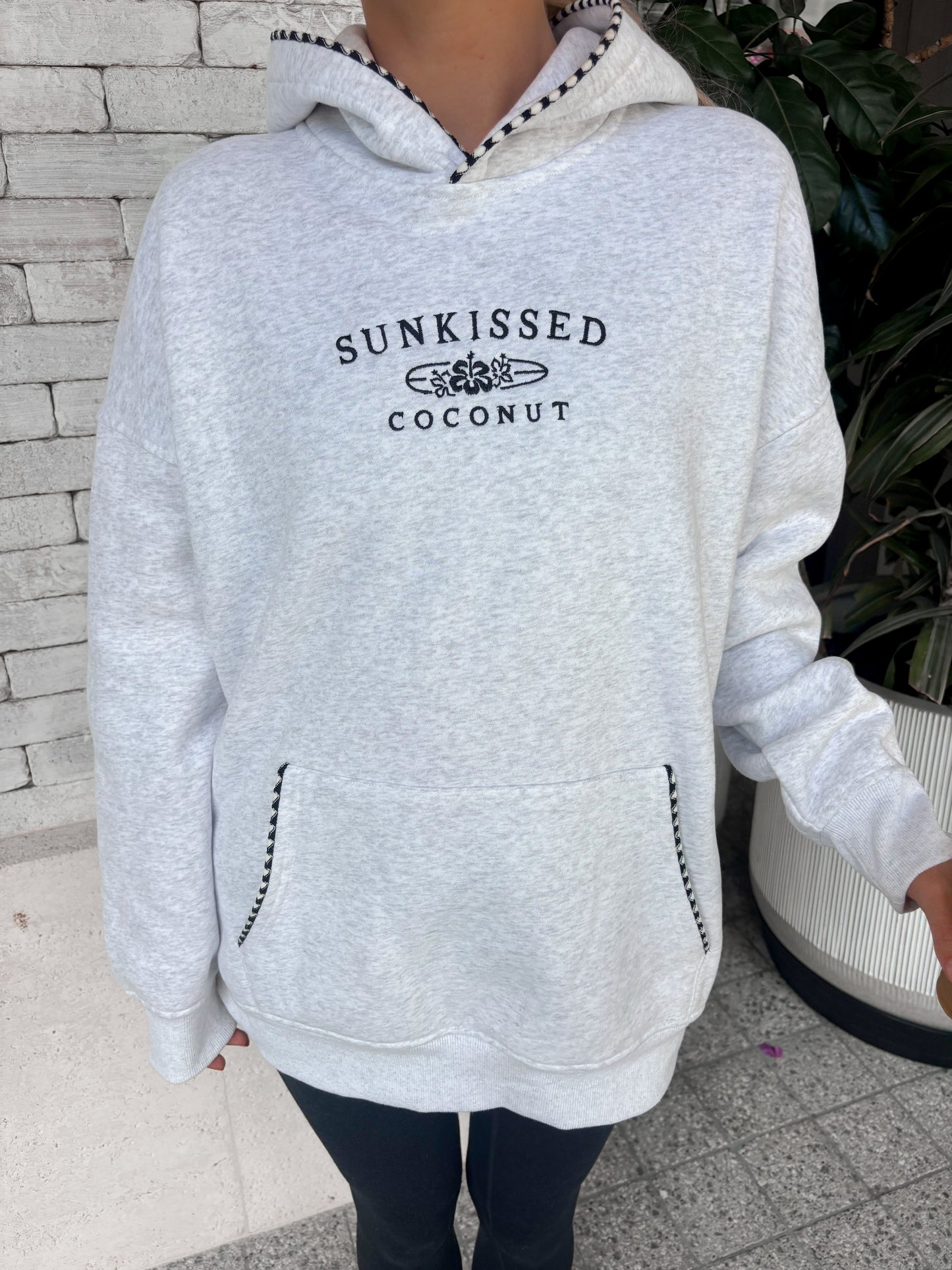 Pearl Grey Lexi Stitched Sunkissedcoconut Hoodie