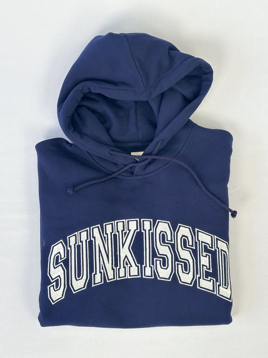 TRADESHOW Navy Blue Sunkissed Varsity Embroider Hoodie