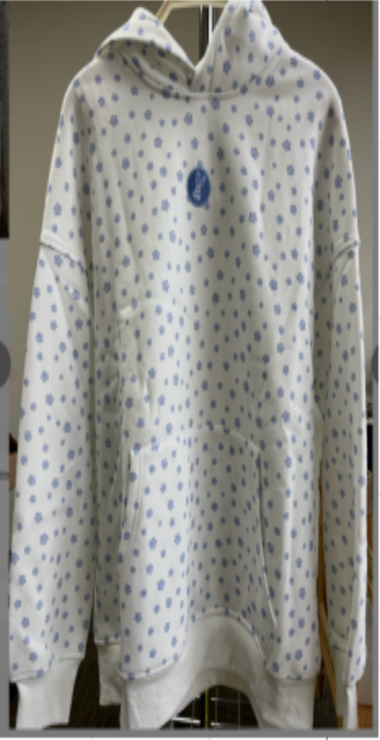 Blue Lilo Flower Bun & Covy Embroider Hoodie
