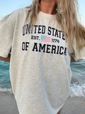 UNITED STATES OF AMERICA EMBROIDER FLAG TEE