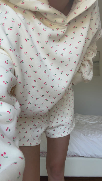 Blank Ivory Cherries All Over Shorts