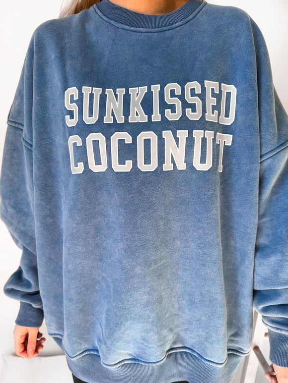 WHOLESALE Sunkissed Coconut Varsity Sweatshirt