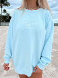 Clearwater Blue Embroider Sunkissedcoconut Sweatshirt