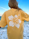 HIBISCUS FLOWER TOWEL EMBROIDER TEE