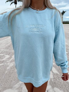 Clearwater Blue Embroider Sunkissedcoconut Sweatshirt