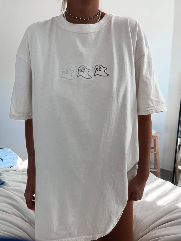3 Ghost Embroider Tee