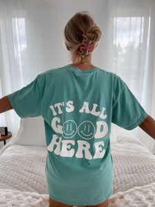 It's All Good Here Smiley Face Tee