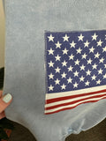 AMERICAN FLAG EMBROIDER FABRIC SWEATSHIRT