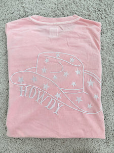 HOWDY COWGIRL HAT EMBROIDER TEE