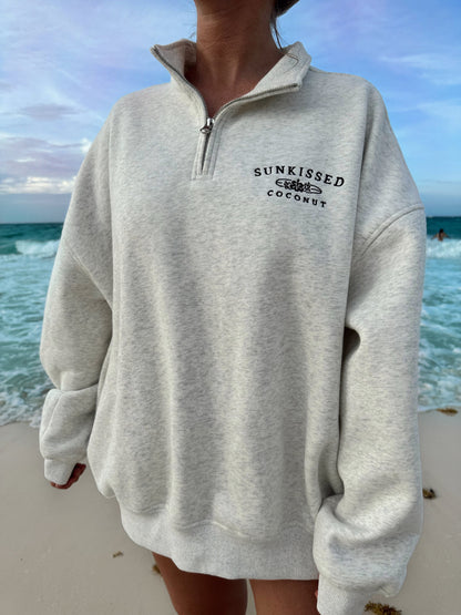 Salty Grey Quarter-Zip Sweatshirt